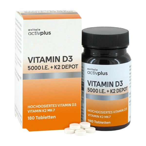 Activplus Vitamin D3 5000 I.e.+k2 Depot Tabletten 180 St