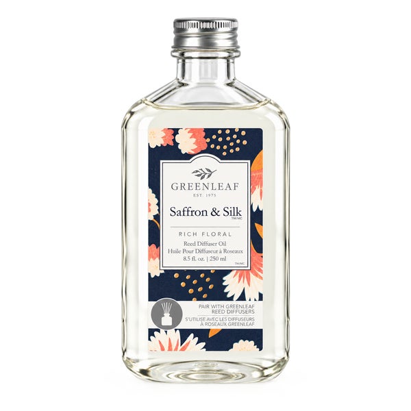 Greenleaf Saffron & Silk Reed Diffuser Öl Floral-warmer Raumduft mit weißen Duftstäbchen 250 ml