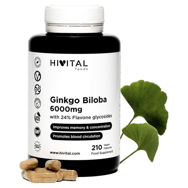 HIVITAL Ginkgo Biloba 6000 mg Kapseln 210 St
