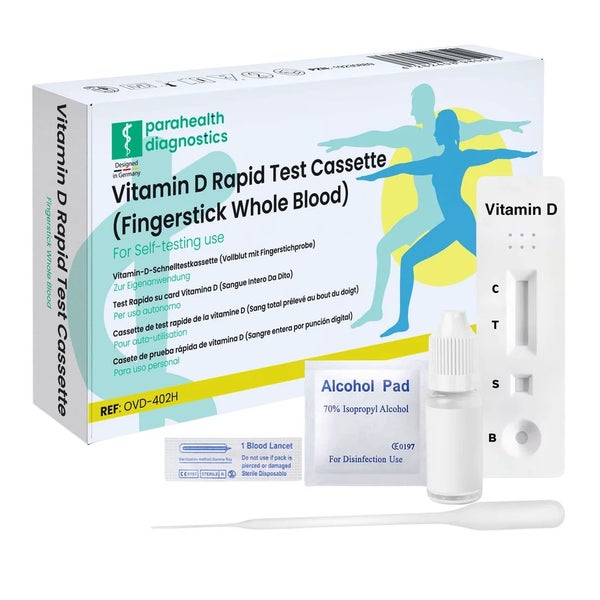 parahealth diagnostics Vitamin-D-Schnelltest – Selbsttest per Fingerstich 3 St