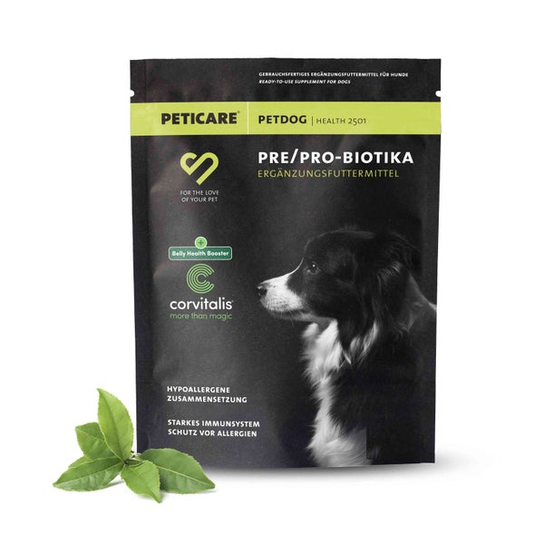 Peticare Probiotika & Präbiotika Pulver für Hunde, Darm-Sanierung, Darmflora 125 g