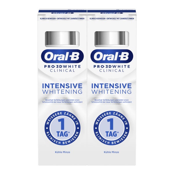 Oral-B Pro 3D White Clinical Intensive Whitening Zahnpasta, Kühle Minze, 2x75ml 1 St