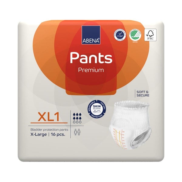 Abena Pants Premium Windelhosen Gr. XL1, 1400 ml 6X16 St