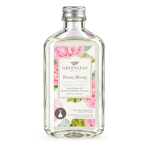 Greenleaf Peony Bloom Reed Diffuser Öl Floral-frischer Raumduft mit weißen Duftstäbchen 250 ml