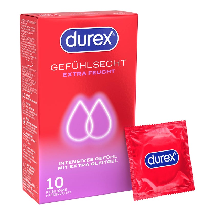 «Gefühlsecht Extra Feucht» 10 Stück, ultra-dünn (10 Kondome) 10 St