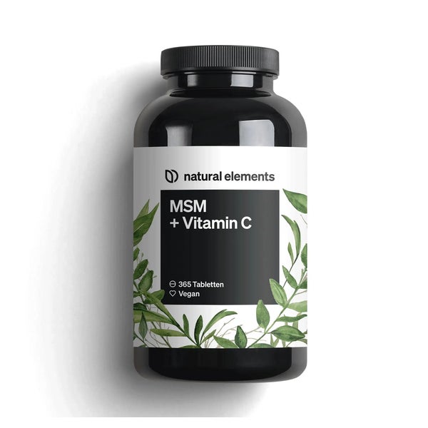 MSM 2000mg + natürliches Vitamin C – 365 Tabletten statt Kapseln – Methylsulfonylmethan – hochdosiert, vegan – in Deutschland laborgeprüft 365 St