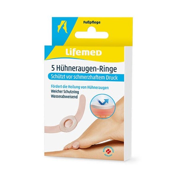 Lifemed 5 Hühneraugen-Ringe 6,5 cm x 1 cm 600 St