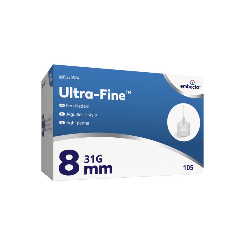Ultra-Fine 8 mm, 0,25 mm (31G) 105 St