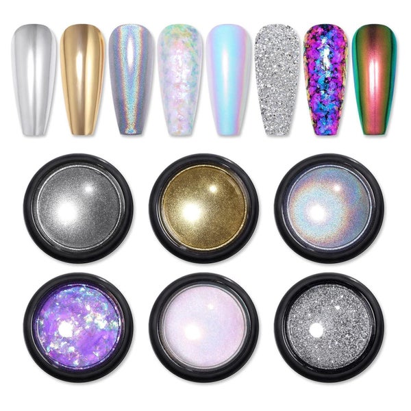 Nagelpuder Set Maniküre Nageldesign Spiegel Glanz 6PCS 1 St