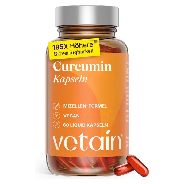 VETAIN Kurkuma flüssige Kapseln - Mizellen Curcumin - Vegan 60 St