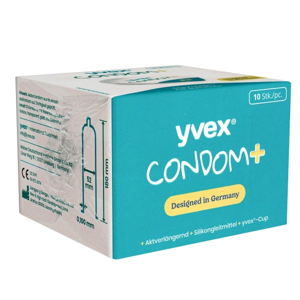 Condom+ 10 verzögernde Kondome aus Latex, extra stark (10 Kondome) 10 St