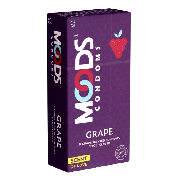 «Grape Condoms», 12 Stück, lila, Trauben-Aroma, Silikonöl (12 Kondome) 12 St