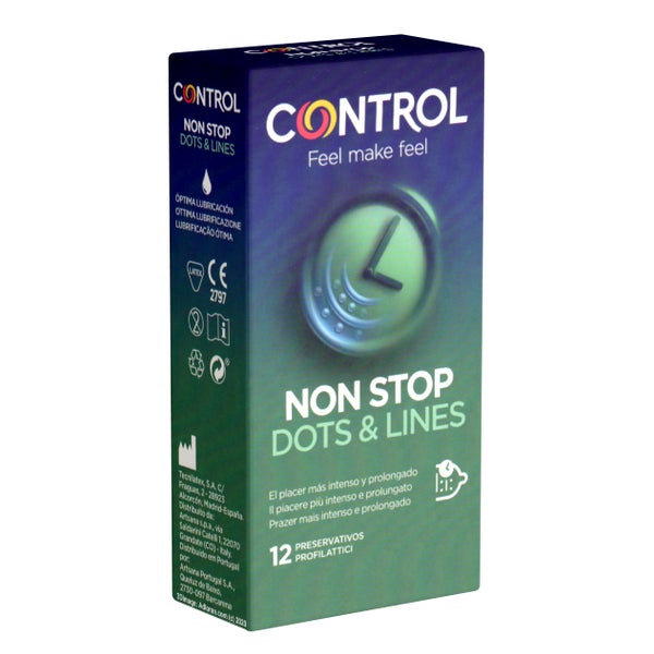Non Stop 12 Kondome verlängertes Vergnügen, Noppen & Rippen (12 Kondome) 12 St