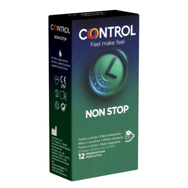 Non Stop 12 Kondome verlängertes Vergnügen, Noppen & Rippen (12 Kondome) 12 St