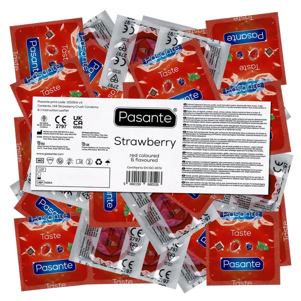 Strawberry aromatisiert 144 Kondome rot (144 Kondome) 144 St