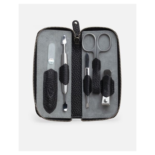 G&F Timor® 5-tlg Manikürset Leder schwarz Glasfeile 33097 1 St