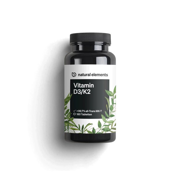 Vitamin D3 + K2 Depot – 180 Tabletten – Premium-Qualität: K2VITAL® von Kappa – 99,7+% All-Trans K2-MK7 + 5000 IE Vitamin D3 – hochdosiert, ohne Zusätze – in Deutschland produziert & laborgeprüft 180 St
