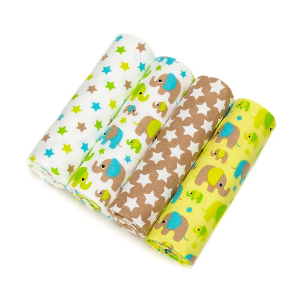 T-TOMI Stoffwindeln Green elephants 4 St