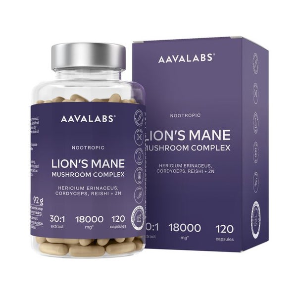 Aavalabs Lion’s Mane Pilz Extrakt Komplex 30:1, 120 Kapseln 120 St