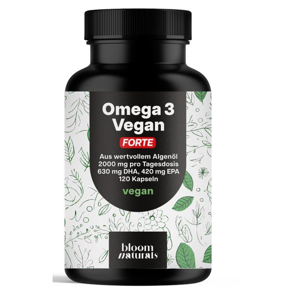 Omega 3 Forte Vegan - 120 Kapseln - Bloom Naturals 120 St