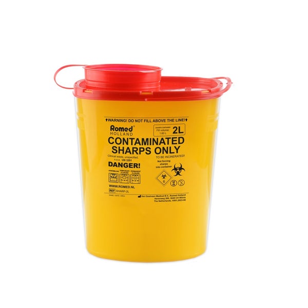 Romed Kanülenabwurfbehälter, 2 Liter 64 St