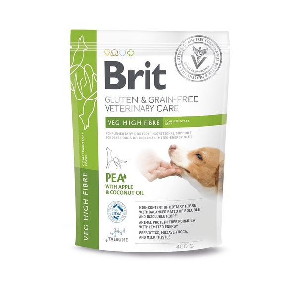 BRIT Veterinary Care Gluten- und Getreidefreie Veggie Hochfaser vegetarisches Ergänzungsfutter für Hunde 0,4 kg