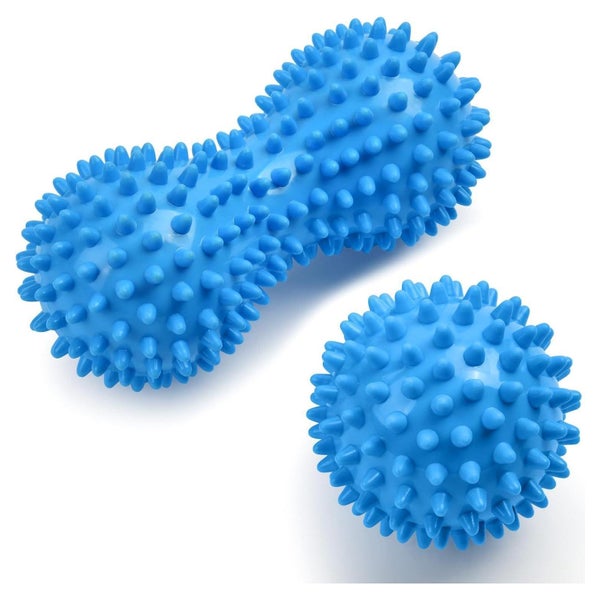 Faszienball 2er Set Igelball Massageball Hart Noppen Blau 1 St