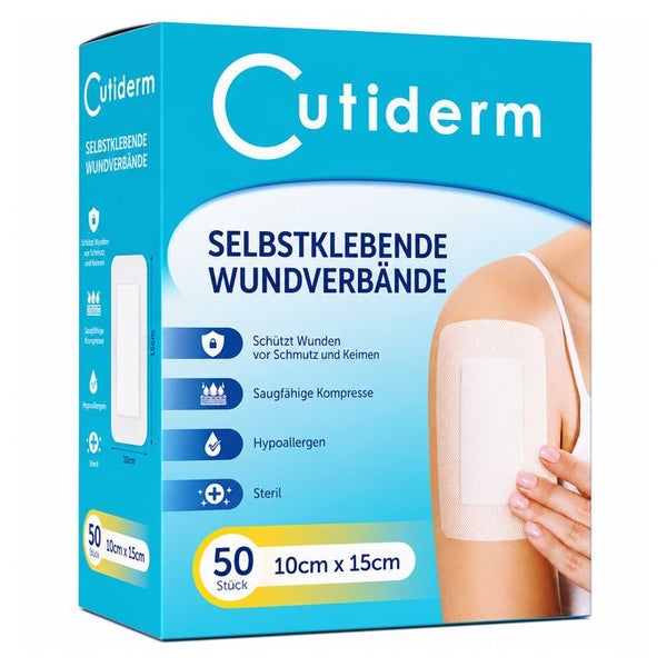 Cutiderm Wundkompresse, selbstklebend, 10 x 15 cm 50 St