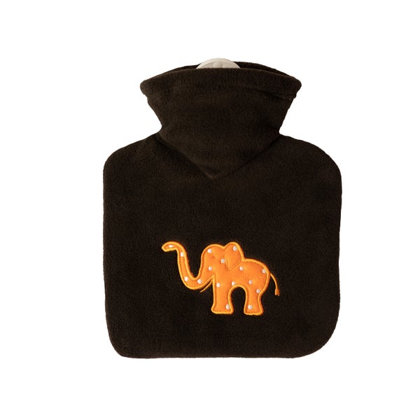 Kinder-Wärmflasche 0,6 l mit Bezug Fleece braun Elefant 1 St