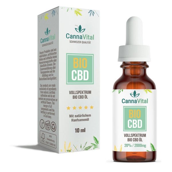 Bio CBD Öl 20% CannaVital® 10 ml mit Entourage-Effekt 10 ml