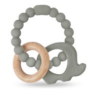Beißring für Babys aus Silikon und Holz BPA frei 1 St
