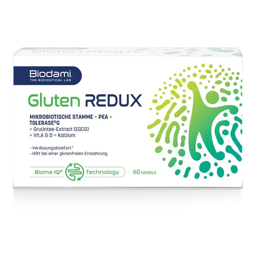 BIODAMI Gluten REDUX Darm Bakterienkulturen + Enzym Tolerase 60 St