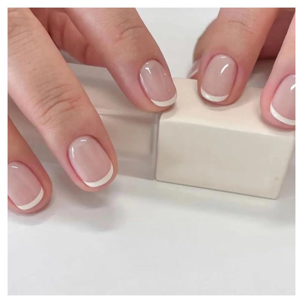 24er Set Eckige Press on Nägel in Nude French Design - Acryl 1 St
