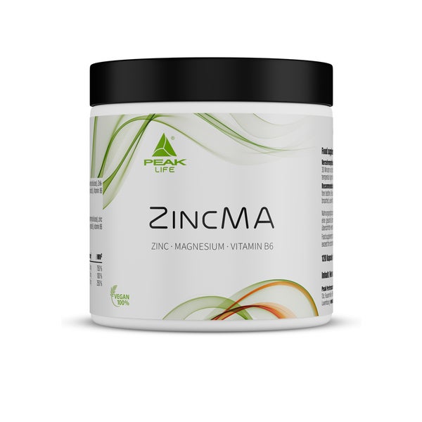 PEAK ZinkMA - 120 Kapseln I 40 Portionen I essentielle Mineralstoffe I hochdosiert I Zink I Magnesium I Vitamin B6 I Für Haut I Haare I Nägel I Immunsystem I Schlafunterstützung 120 g