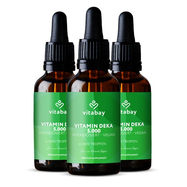 DEKA Öl 5000 IE Vitamin D3+K2+A+E 1800 Tropfen 180 ml