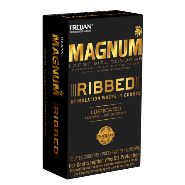 «Magnum Ribbed» große Kondome mit gekreuzten Rippen (12 Kondome) 12 St