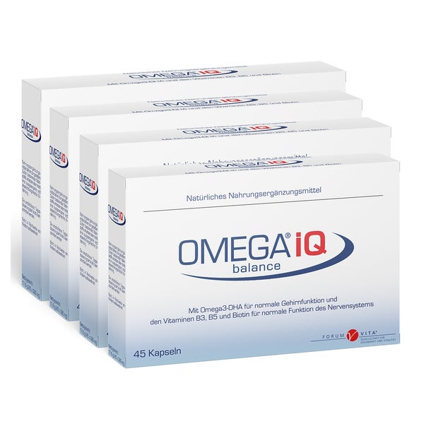 Omega IQ Kapseln - Omega3 DHA und EPA für Gehirn und Nerven 4 x 45 St