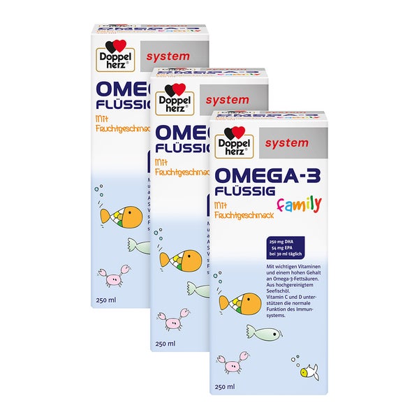 Doppelherz® system Omega-3 family Dreierpack 3X250 ml