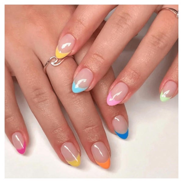 Falsche Nägel 24 Stück Mandel Mittel Lang Acryl Nailart Bunt 1 St