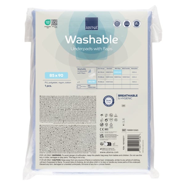 Abena Underpads Washable 85x90cm M.klapp. 1 St