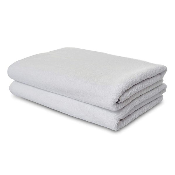 2x Duschtuch BASIC 70x140 cm weiß I Premium Hotelqualität 100% Baumwolle I Zwirnfrottier