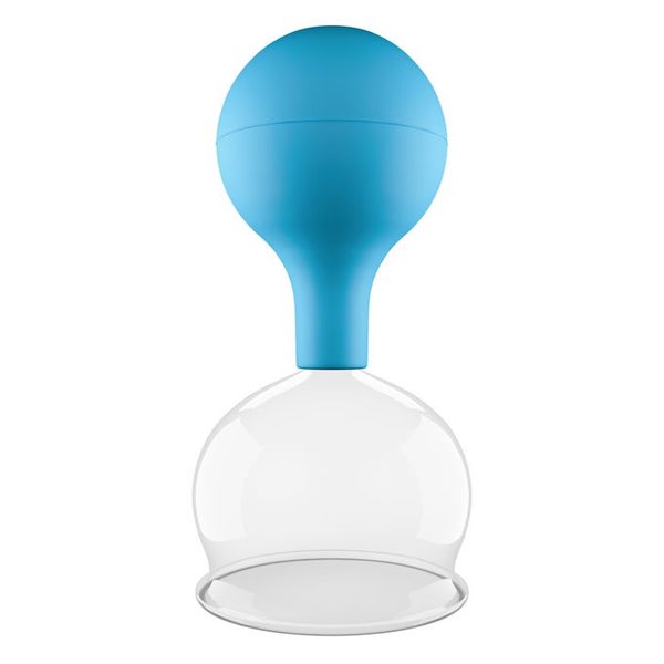 Pulox Schröpfglas aus Echtglas mit Saugball - 62mm in Blau 1 St