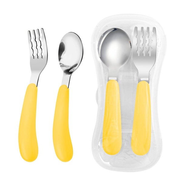 Kinderbesteck Set Gabel Löffel Edelstahl mit 1 St