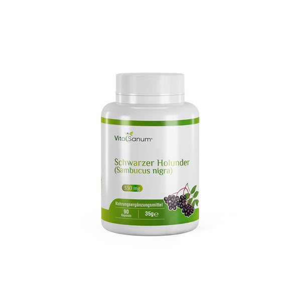 VitaSanum® - Schwarzer Holunder (Sambucus nigra) 330 mg 90 Kapseln 90 St