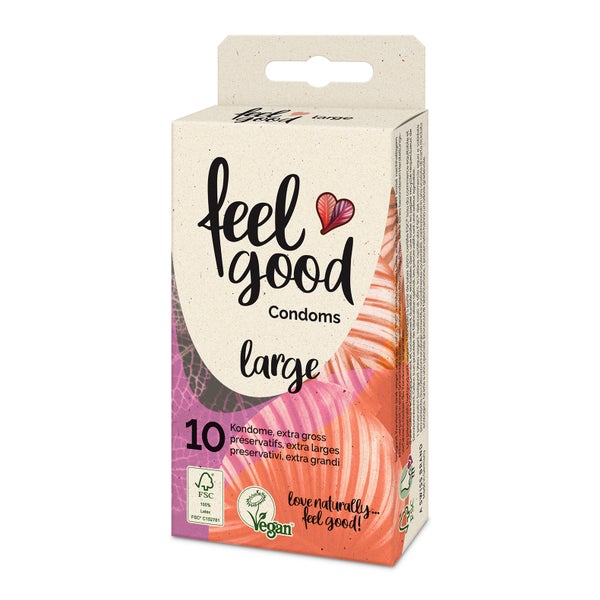«large» Kondome – 10er Pack, extra groß (55 mm), vegan, FSC (10 Kondome) 10 St