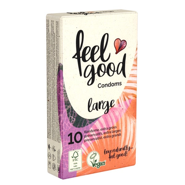 «large» Kondome – 10er Pack, extra groß (55 mm), vegan, FSC (10 Kondome) 10 St