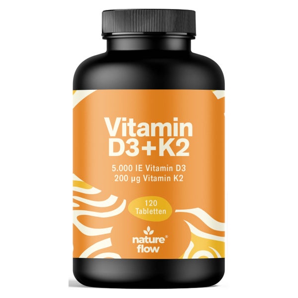 Vitamin D3 K2 5000 IE - 120 Tabletten - Nature Flow 120 St