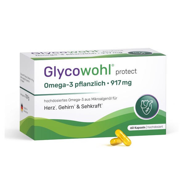 GLYCOWOHL Omega-3 Kapseln 917 mg vegan + DHA + EPA + DPA 60 St