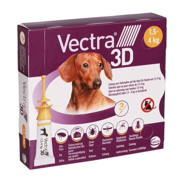 VECTRA 3D Lsg.z.Auftro.a.d.Haut f.Hunde v.1,5-4 kg 3 St