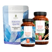 Produktabbildung: Kreatin, Magnesium & Aminosäuren für Muskeln & Leistung in einem veganen Paket - RUNDUM FIT Sparkpaket - KREATINQUELLE, MUSKELRATION & AMINOKRAFT - NATURTREU® 761.9 g